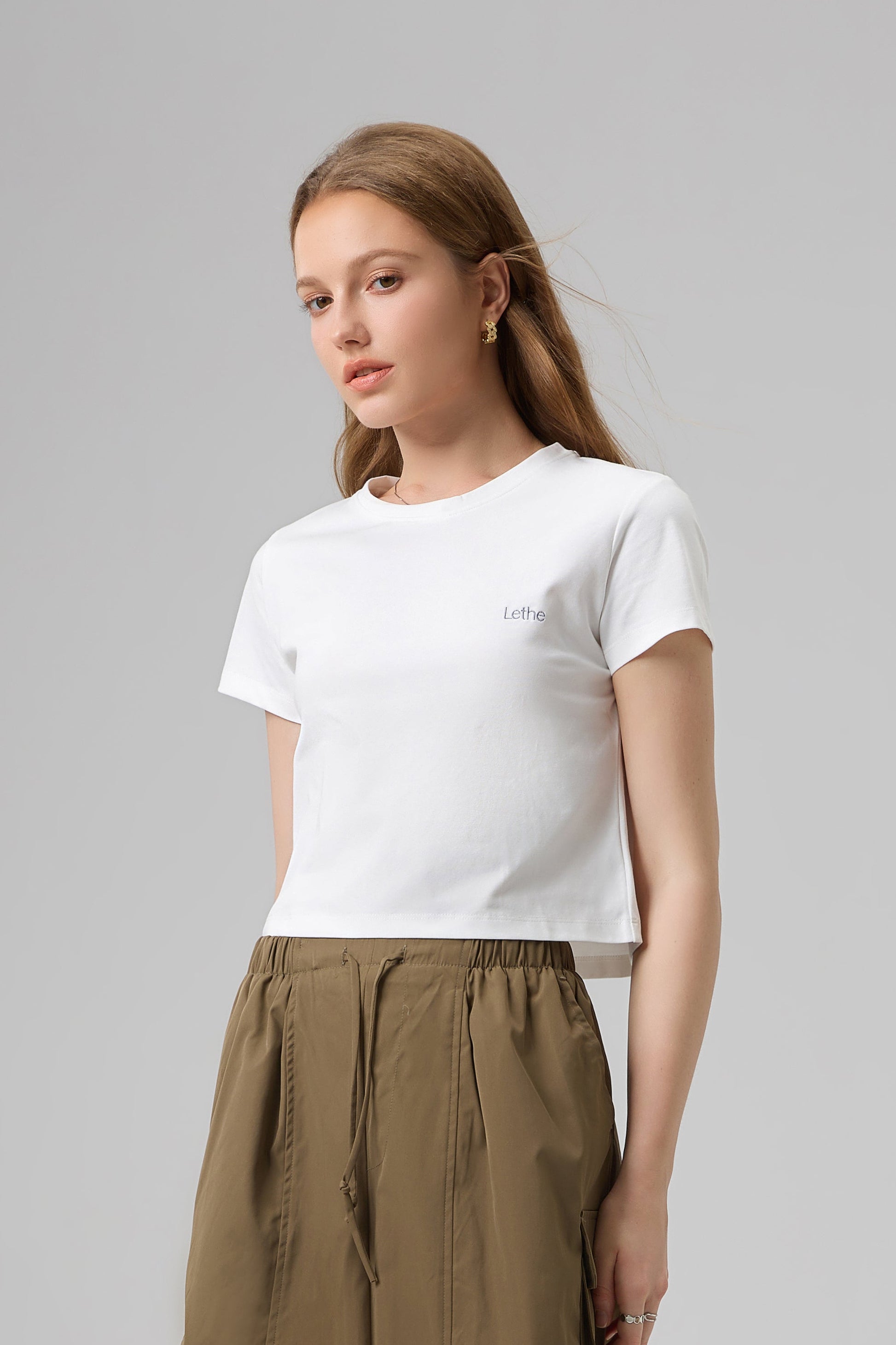 Close-up of The Lethe Logo Tee in Star White