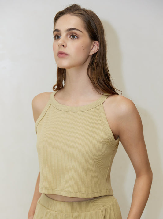 The Summer Knit Halter Crop Top