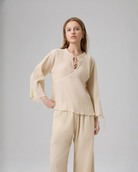 The Drift Drawstring Sleeve Blouse